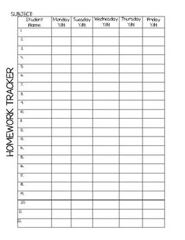 Editable Homework Tracker! by Dean's Darlings | TPT