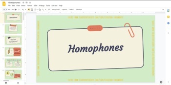Preview of Editable: Homophones