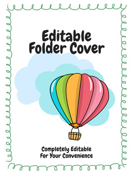 Preview of Editable Hot Air Balloon Cover Page 