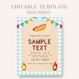 Editable Hot dog theme flyer
