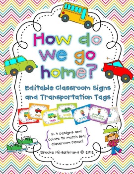 Preview of Editable How Do We Go Home? Posters and Transportation Tags