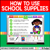 Editable How to Use School Supplies Digital Slides for Pow