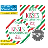 Hugs & Kisses Tags Printable Christmas Gift Tags Teacher G