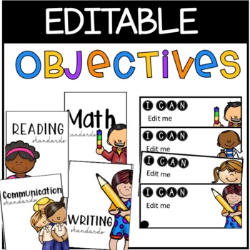 Preview of Editable I CAN Statements | Objectives Board
