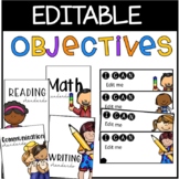 Editable I CAN Statements | Objectives Board