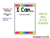 Editable "I Can" Statement Signs