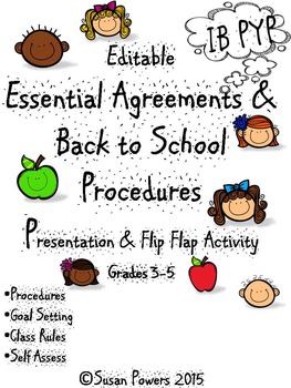 Preview of Editable IB PYP Back to School Welcome Procedures Presentation and Activity