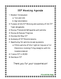 {Editable} IEP Meeting Agenda