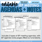 Editable IEP Meeting Agendas (Initial, Annual, Amendment) 