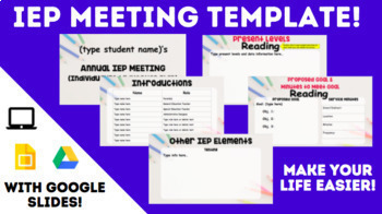 Preview of Editable IEP Meeting (Google Slides)