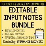 Science INB Input Notes Bundle | 100% Editable