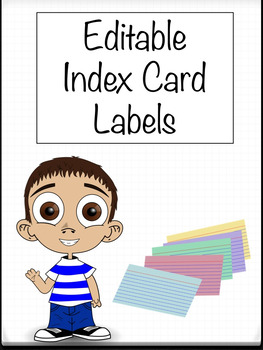 Preview of Editable Index Card Student Name Labels