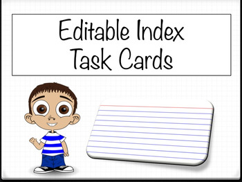 Preview of Editable Index Task Flash Cards