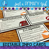 Student Password Cards (editable)