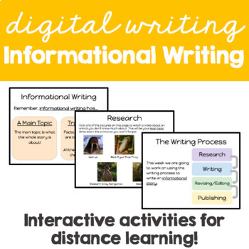 Preview of Editable Informational Writing Slides (Full Week of Distance Learning Writing)