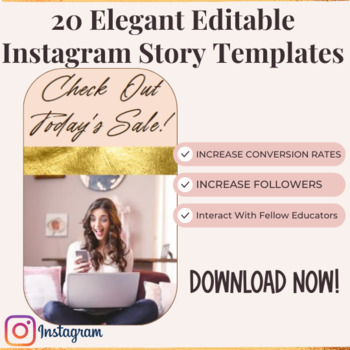 Preview of Editable Instagram Story Templates For TPT Sellers