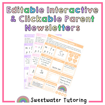 Preview of Editable Interactive Clickable Parent Newsletters Little Learners Love Literacy
