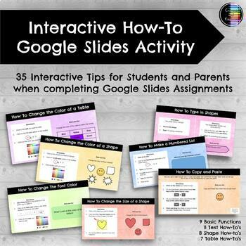 Preview of Editable - Interactive How-To Google Slides Tips for Remote/Hybrid Learning