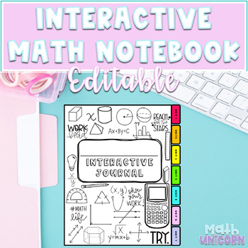 Preview of Editable Interactive Math Notebook Templates | Divider Tabs |