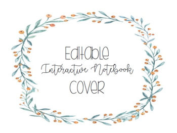 Preview of Editable Interactive Notebook Cover