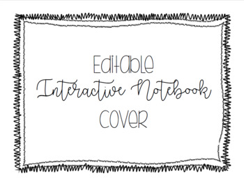 Preview of Editable Interactive Notebook Cover