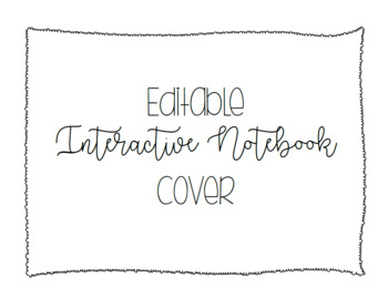 Preview of Editable Interactive Notebook Cover