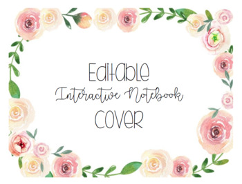 Preview of Editable Interactive Notebook Cover