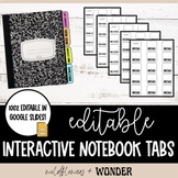 Editable Interactive Notebook Tabs (Reading, Math, Science