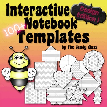 Preview of Editable Interactive Notebook Templates: 100+ Fun Clipart Designs