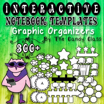 Preview of Editable Interactive Notebook Templates: 300+ Graphic Organizer Clipart Pack