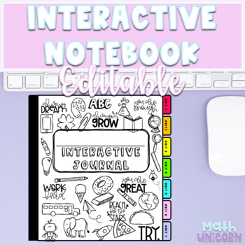 Preview of Editable Interactive Notebook Templates | Divider Tabs | For all Subjects |