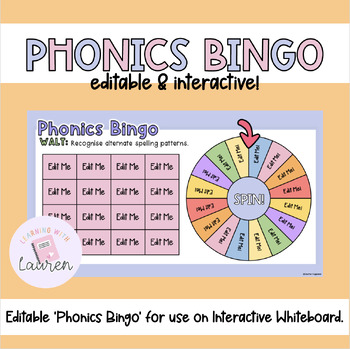 Preview of Editable Interactive Phonics Bingo PowerPoint!