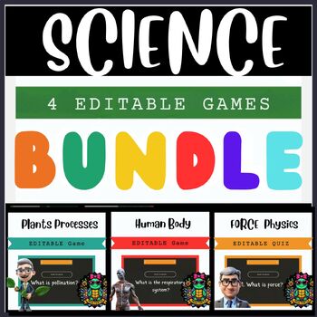 Preview of Editable Interactive Science Q&A Games Bundle: Editable Google Slides