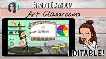 Preview of Editable Interactive Virtual Bitmoji Art Classroom
