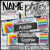 Editable Intermediate Desk Name Tags | Tie Dye Classroom D
