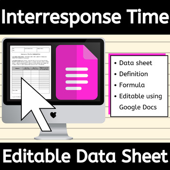 Preview of Editable Interresponse Time Data Collection Sheet for IRT in ABA Google Doc™