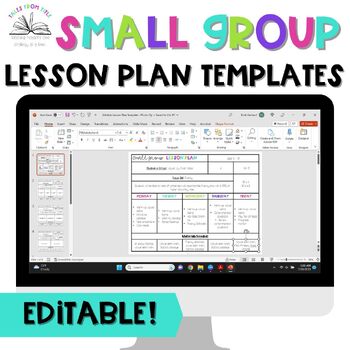 Preview of Editable Intervention & Small Group Lesson Plan Templates