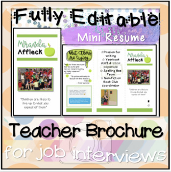Preview of Editable Interview Brochure for Teachers