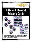 Editable Iridescent Schedule Cards