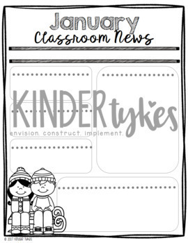 Editable January Classroom Newsletter by Kinder Tykes | TPT