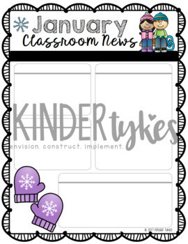 Editable January Classroom Newsletter by Kinder Tykes | TPT