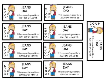 Preview of Editable Jean Day Coupons