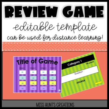 Editable Review Game-Great for Back to School! by Miss Hunt's Creations