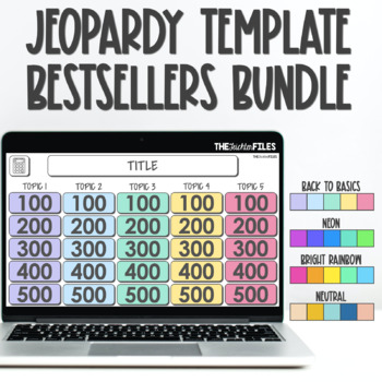Preview of Editable Jeopardy Template Best Sellers BUNDLE Google Slides Classroom Games
