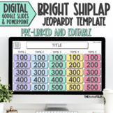 Editable Jeopardy Template Bright Shiplap Theme Google Slides Classroom Games