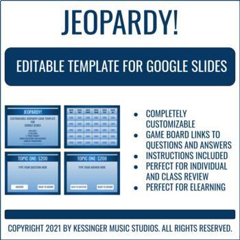 Preview of Editable Jeopardy! Template for Google Slides - Completely Customizable