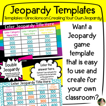 Preview of Editable Jeopardy Templates | Google Slides and Powerpoint