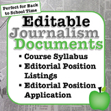 Editable Journalism Documents: Syllabus, Editorial Positio