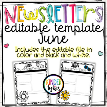 June Newsletter Editable Worksheets Teaching Resources Tpt