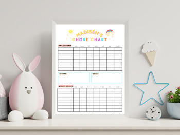 Preview of Editable Kids Chore Chart | Kids Chore Chart Printable | Routine Chart For Kids